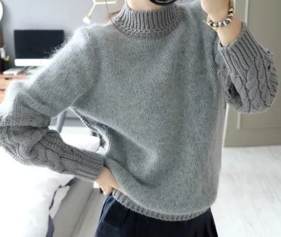 2019 New Fashion Women Sweater Long Sleeve Stretched Solid Sweater Tops Thicken Warm Knitting Sweaters 2019 New Fashion Women Sweater Long Sleeve Stretched Solid Sweater Tops Thicken Warm Knitting Sweaters