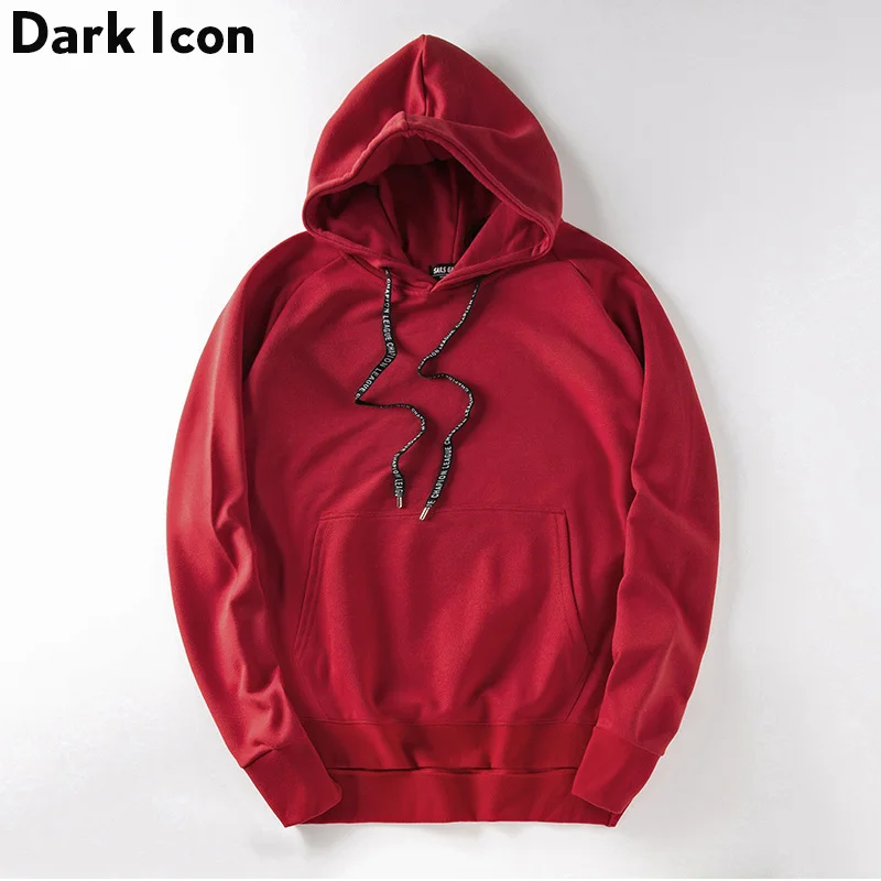 Front Short Back Long Solid Color Casual Mens Sweatshirts Streetwear Side Zipper Hip Hop Hoodies for