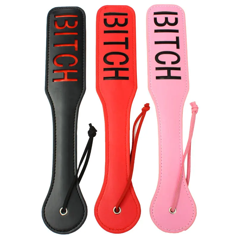 

Hot Sale 32cm Sex Flirting Toys Paddle Whip PU Leather Bat Spanking Flogger Paddle Sex Adults Toys Black Pink Gifts for Lovers