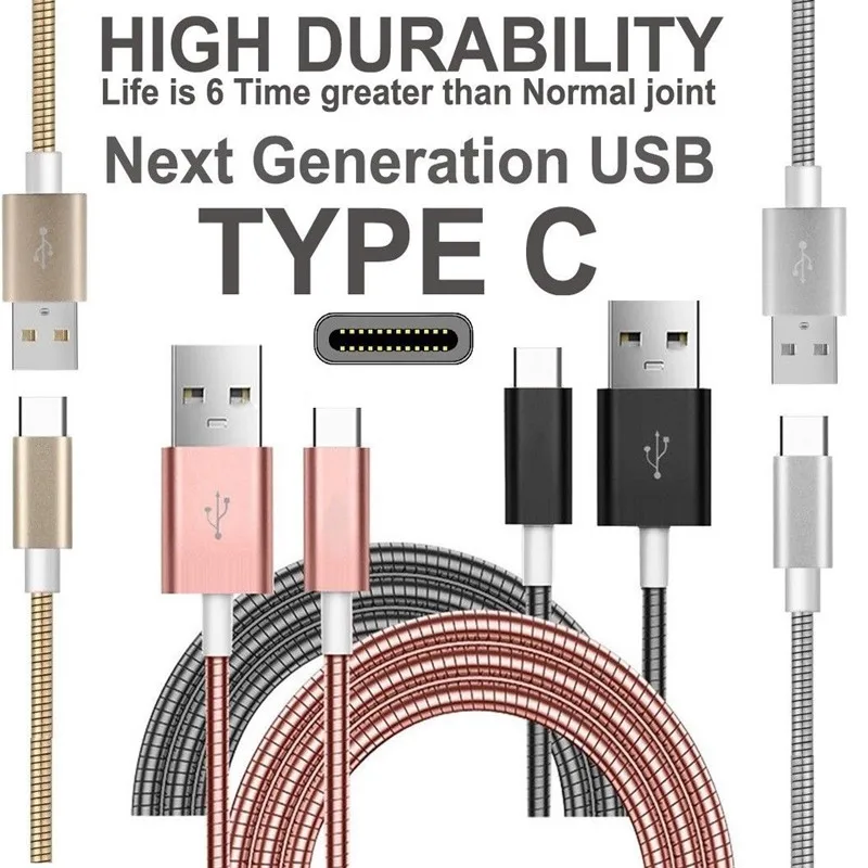 

Metal Braided USB C Cable for Huawei Mate 20 Pro USB Type C Fast Charging Data Cable for Xiaomi Mi 8 Oneplus 6 5T Charger Cord