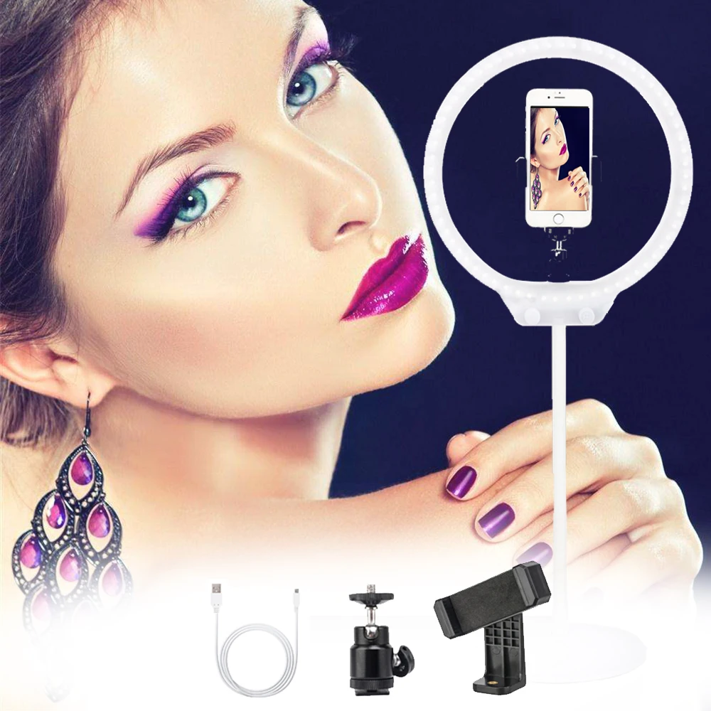 

ZOMEI Ring Light Dimmable 3200-5500K Selfie Light Camera/Studio/Phone/Video 128 LED Lights Lamp for Iphone/Samsung/Xiaomi