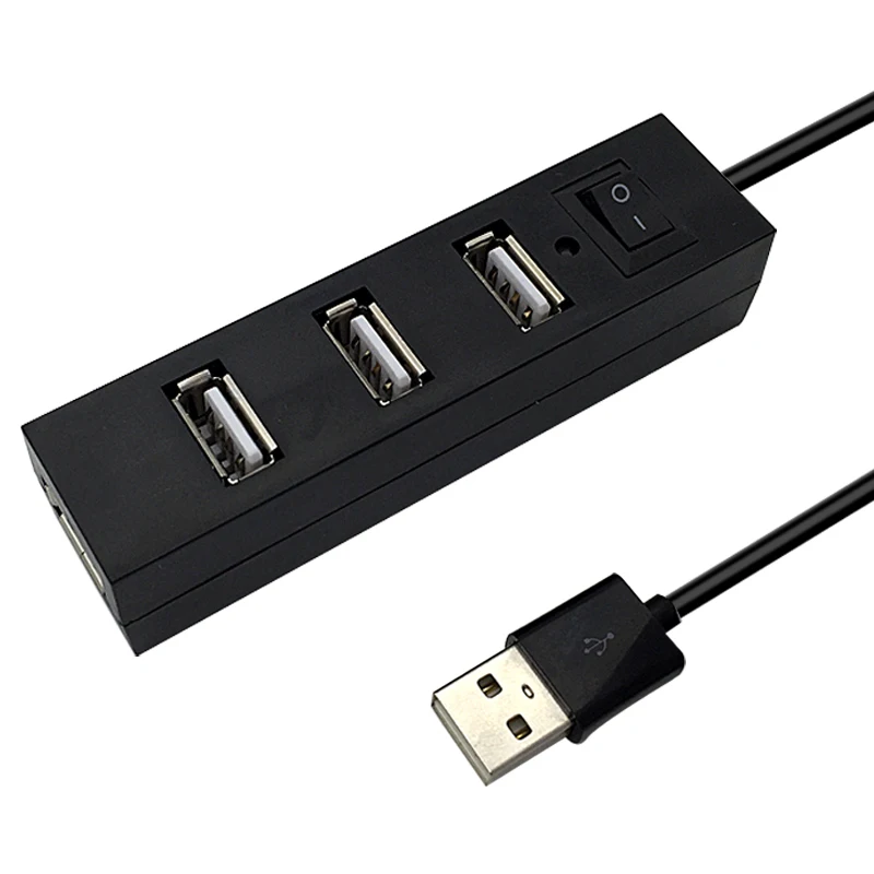 USB 2.0 HUB on/off switch 4 port usb splitter High speed support hot