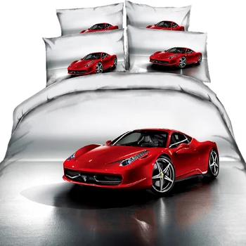 

Cars Duvet Cover Set Twin Size Formula Race Car with The Driver Automobile Motorized Sports Theme Strong Engine 3/4 Bedding Set