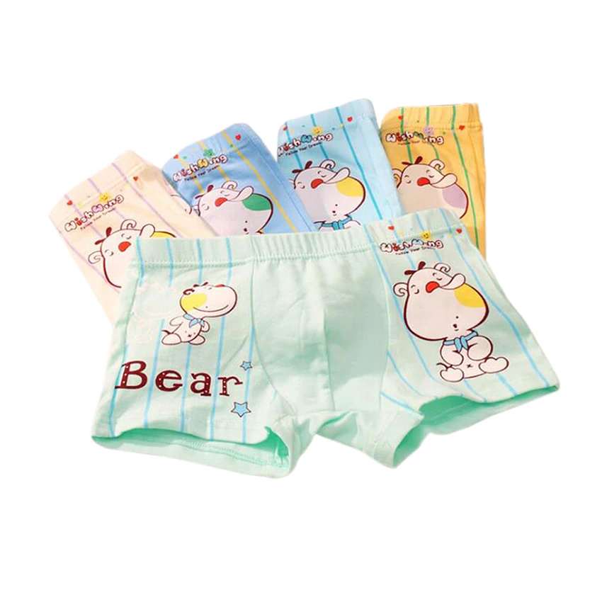 

Boy Cotton Shorts Cute Cartoon Bear Underwear Skin-Friendly Soft Breathable Tight Environmental Protection