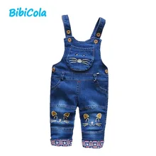 BibiCola/джинсовый комбинезон для маленьких девочек; Весенний комбинезон для малышей; джинсовый комбинезон с рисунком для мальчиков; детский спортивный костюм; модные хлопковые брюки для мальчиков