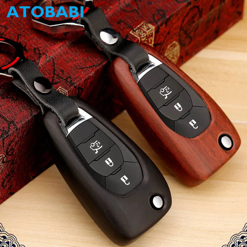 

ATOBABI Wood Material Car Key Case for Chevrolet Cruze Aveo Buick VAUXHALL Opel Insignia Astra J Zafira C Flip Remote Key Cover