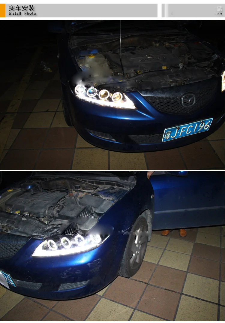 1 комплект бампер для mazda 6 Mazda6 фары 2004 ~ 2012 автомобильные аксессуары светодиодный