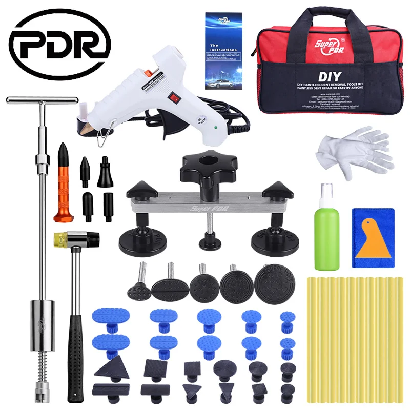 

PDR Paintless Dent Repair Tools Car Charger Glue Gun Set Slide Hammer glue sticks Reverse Hammer Glue Tabs for Hail Damage