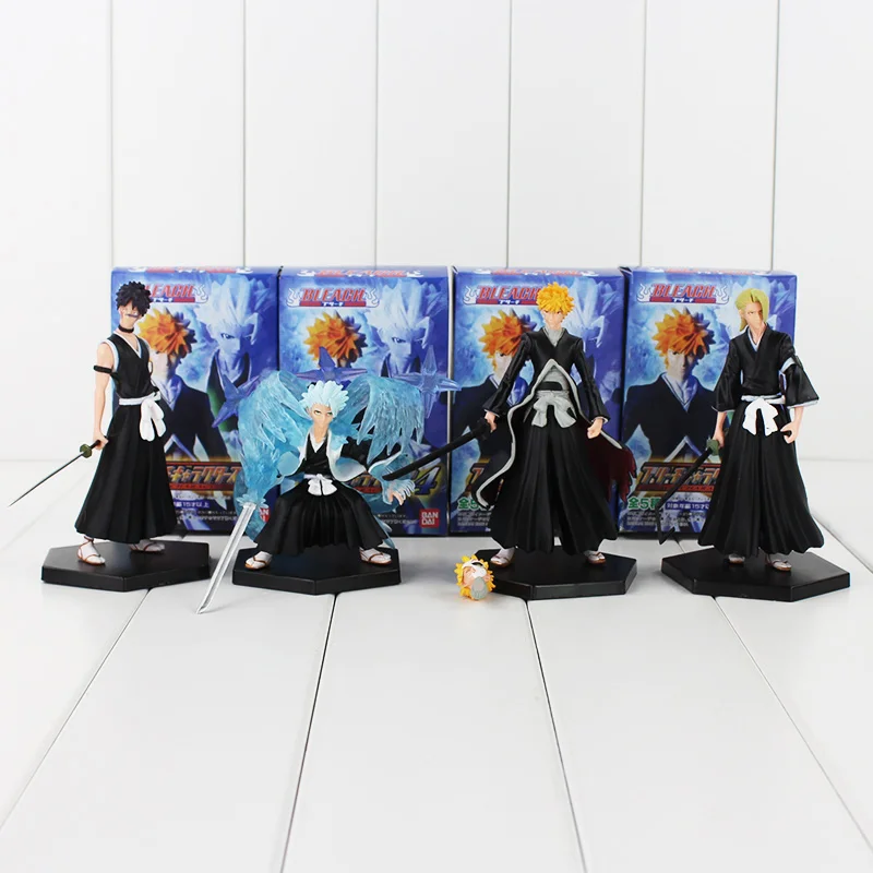 

Anime Bleach Ichigo Toushirou Rangiku Sousuke PVC Action Figures Toys 4pcs/set Free Shipping