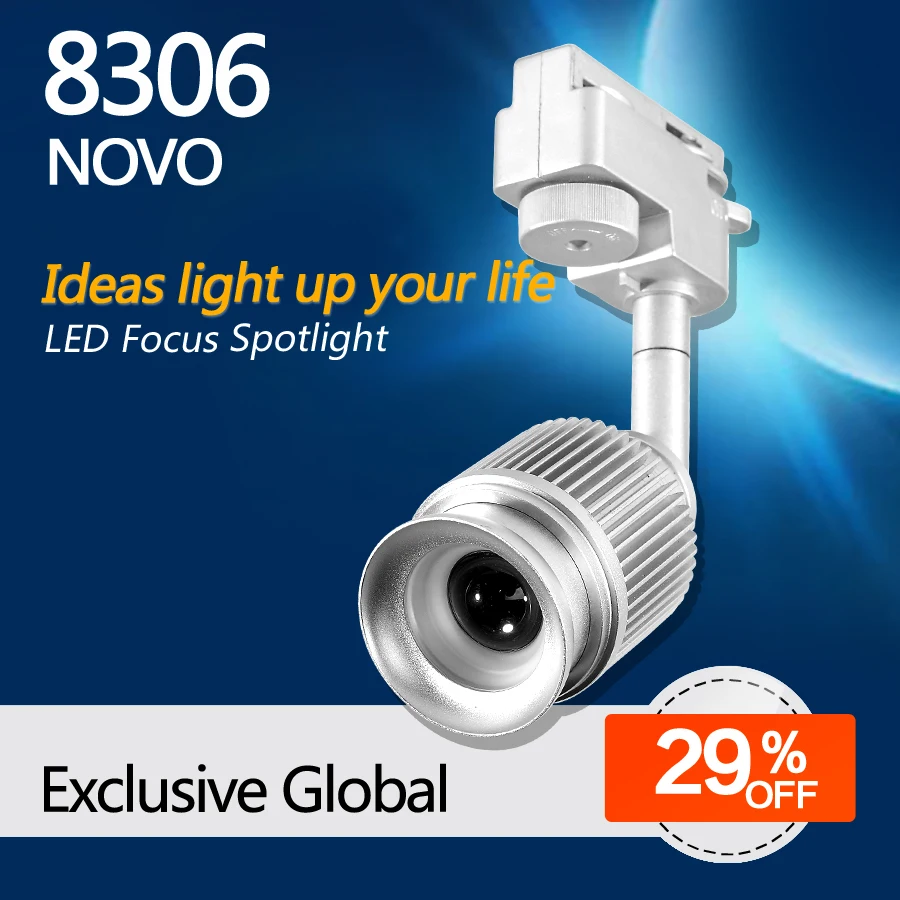 8306 Novo,6000k LED Bulb Grade LED track light for