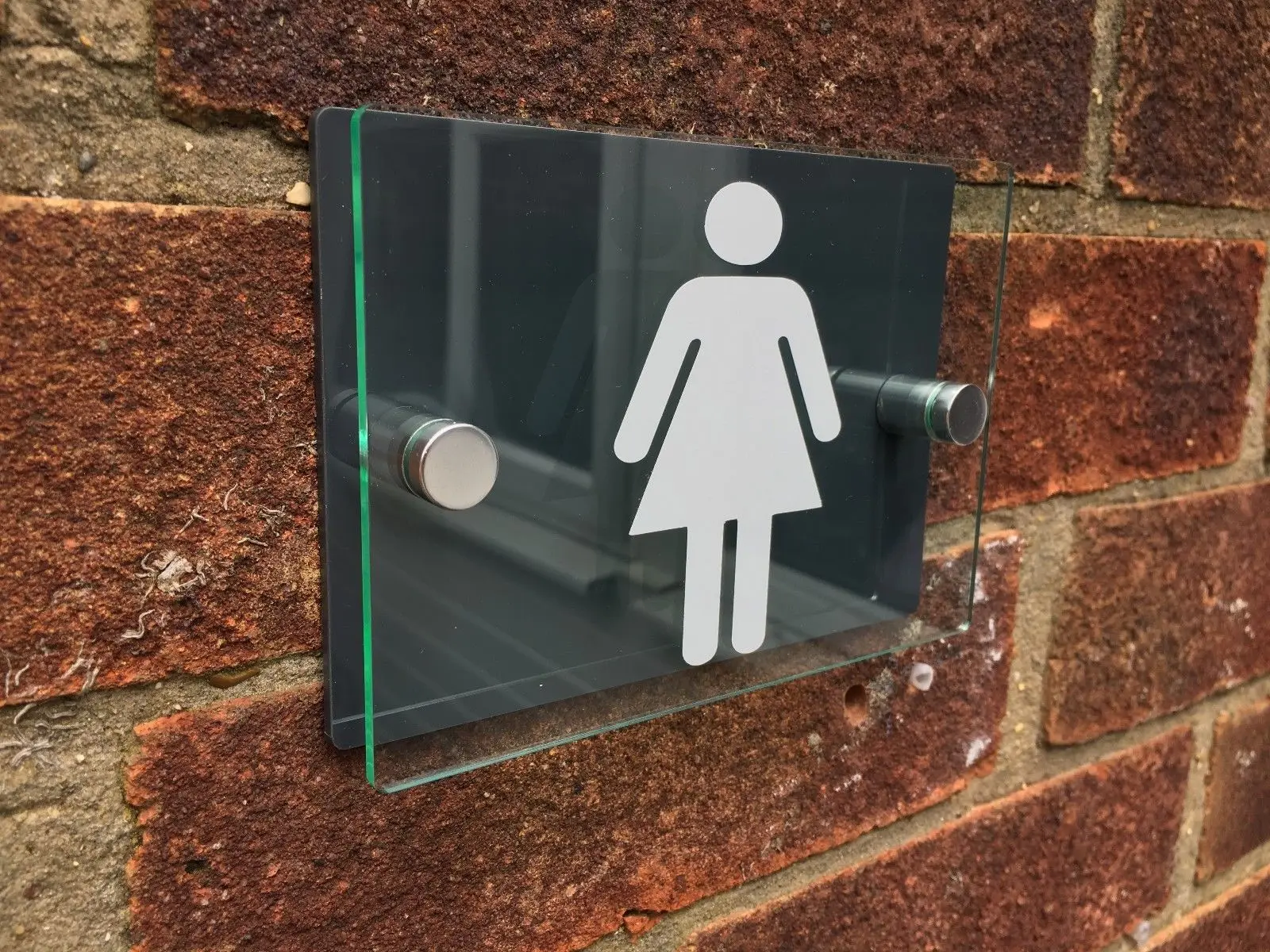 WC Туалет знак табличка современный стеклянный эффект WC Туалет знак табличка - Цвет: Female