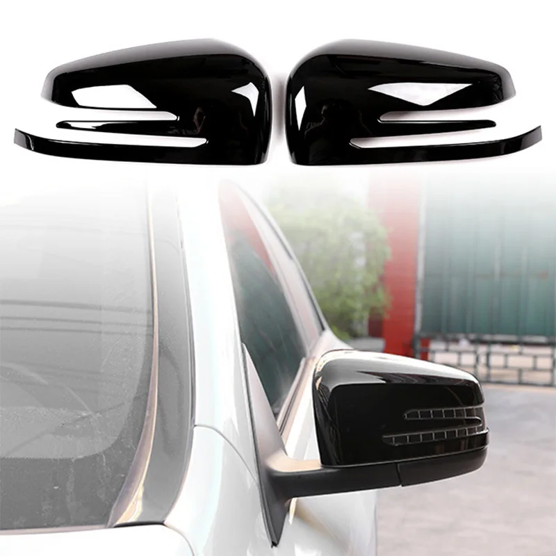 2 шт. автомобильный чехол для зеркал зеркало заднего вида украшение крышка ABS черный для Mercedes-Benz C W204 W176 GLA CLA CLS