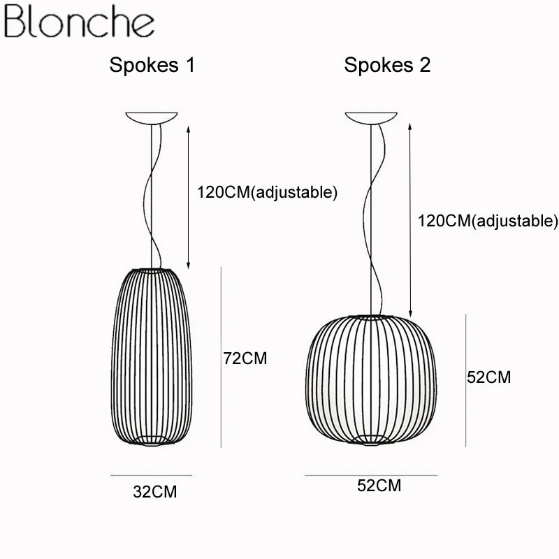 Современные Foscarini спицы 1/2 открытый светодио дный подвесные светильники светодиодный подвесной светильник промышленных подвесная клеть домашний Декор Гостиная