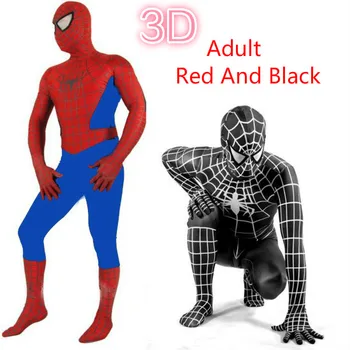 

Adult Black Red Amazing Spiderman Costume 3D Printing Spiderman Cosplay Costume With Mask Spider Man Halloween Costumes