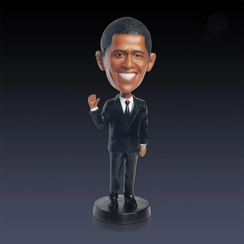 Кивая Обама качаясь головой куклы Приборная панель автомобиля украшения аксессуары авто качающаяся голова игрушка для автомобиля-Стайлинг