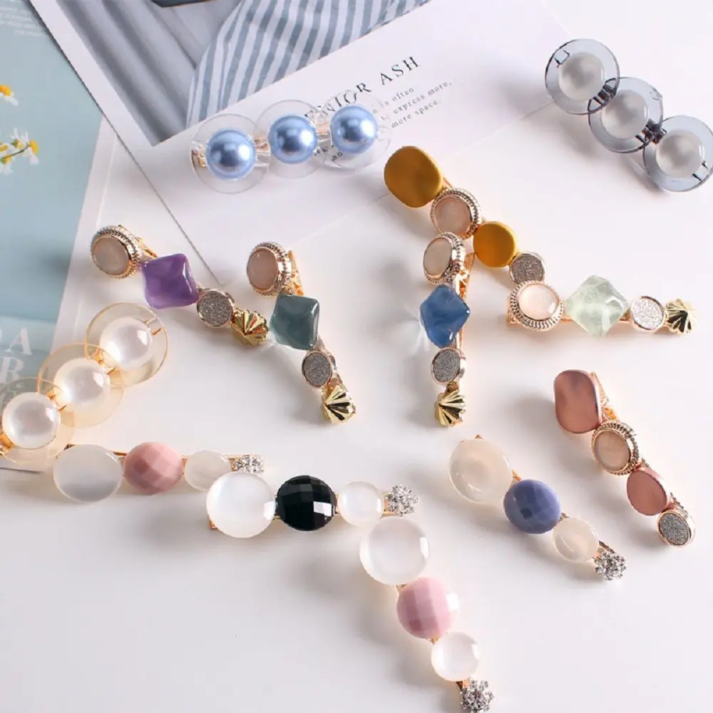 

2019 1pc Women's Fashion Colorful Acetic Acid Hairpin Long Barrettes Stone Hair Clips Women Hair Accessories Acetate dropship