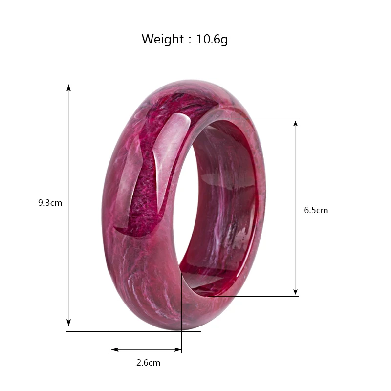 Vintage Resin Cuff Fashion Bracelets Bangles for Women Stripe Red Acrylic Wide Round Bracelet Female Simple Charm New Jewelry (9)