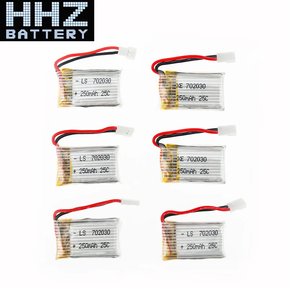 6pcs Syma RC Drone Battery Lipo 3.7V 250 mAh 25C Syma X4 X11 Hubsan