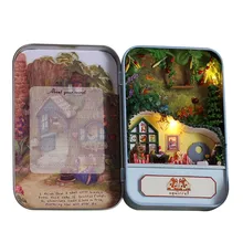 T004 Кукольный дом железный ящик DIY миниатюрная игрушечная мебель Miniatura игрушечная мебель- белка рай