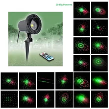 Laser star RG Remote 20 Patterns shower Red Green motion Christmas Laser Projector Outdoor IP65 Waterproof Garden Decoration