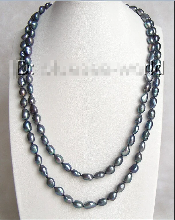

AMAZING 50" 11mm peacock black baroque natural pearls necklace b1112^^^@^Noble style Natural Fine jewe fast SHIPPING