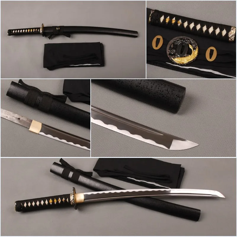 Samurai Sword полностью ручной работы Высокоуглеродистая сталь лезвие Tang японские