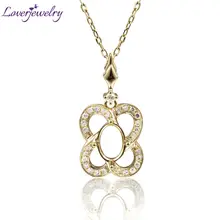 18Kt твердый желтый золотой кулон, украшения без драгоценных камней, женское ожерелье, вечерние ожерелья, настоящие бриллианты