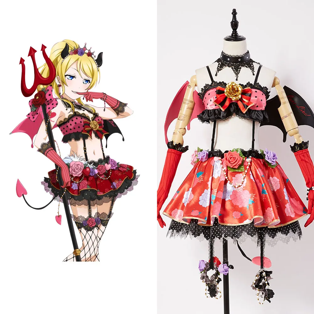 Люблю жить! Lovelive Eli/Eri Ayase маленький демон/дьявол косплей Пробуждение набор