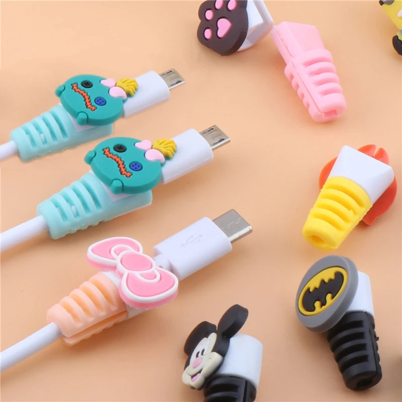 SIANCS 2 шт. милый USB кабель протектор для iPhone Andoid мультфильм наушники кабель передачи данных линия чехол Веревка Защита провода Органайзер