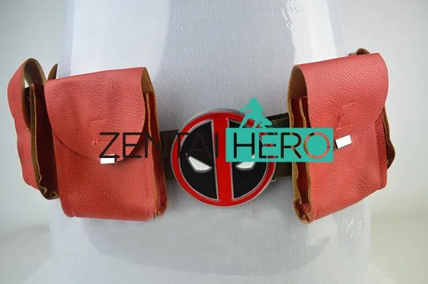 Free Shipping Wholesale Cool Black Leather Deadpool Suit Belt Accessories (3)