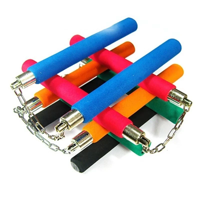 kungFu Martial Art taekwondo Foam Nunchakus self defense Safty Nunchakus Sponge Double Boning Stick with Stainless Steel Chain (2)
