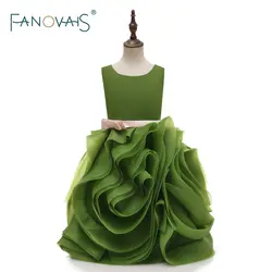 Oliver зеленый для девочек в цветочек платья 2018 Принцесса бальное платье для девочек вечерние платье свадебное платье для причастия для