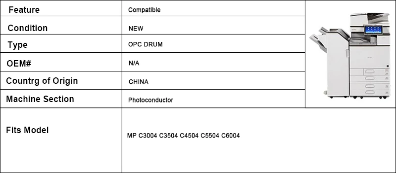 7 ricoh mp c3004 c3504 c4504 opc drum