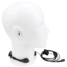 Vineyuan Universal K Plug 2 Pin PTT Throat Vibration Mic Headphone With Acoustic Air Tube Headset Earbud For Baofeng Kenwood Vineyuan Universal K Plug 2 Pin PTT Throat Vibration Mic Headphone With Acoustic Air Tube Headset Earbud For Baofeng Kenwood