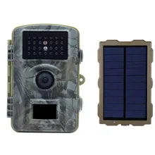 PDDHKK 1080P HD Trail камера фото ловушки для охоты 26 шт. ИК ночного видения Солнечная Перезарядка камеры наблюдения IP66 водонепроницаемый
