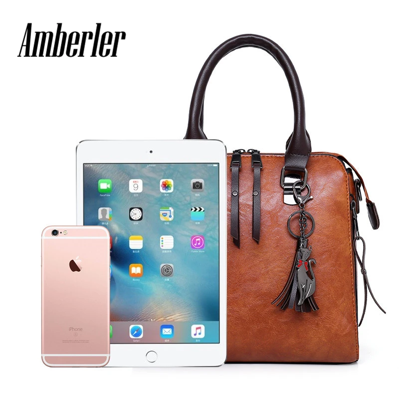 Amberler женские Сумки из искусственной кожи сумки через плечо большой Ёмкость на