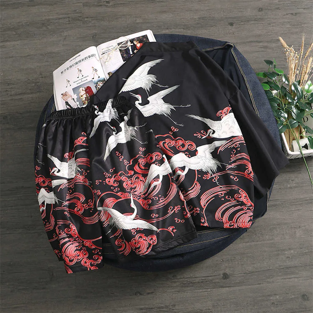 Модная одежда для влюбленных, топ с принтом, Camisetas Hombre, футболка, кимоно,, весенняя одежда, костюм