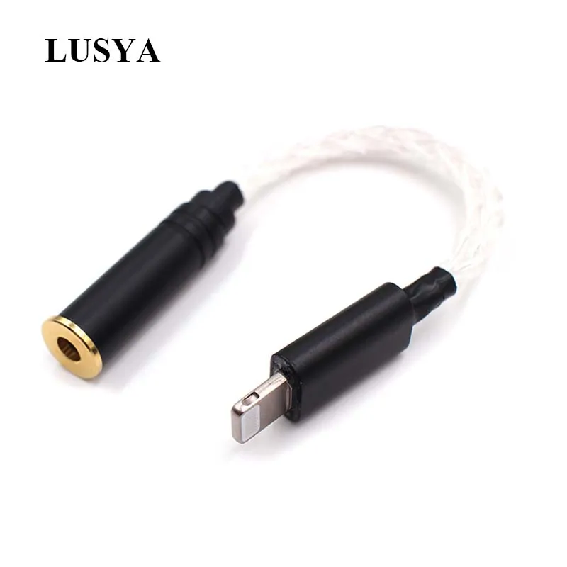 Lusya sterling silver Headphone Adapter For iPhone 7 8 X AUX Adapter For Lightning To 3 5mm 4 4mm 2 5mm Female T0749