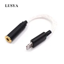 Lusya sterling silver Headphone Adapter For iPhone 7 8 X AUX Adapter For Lightning To 3 5mm 4 4mm 2 5mm Female T0749