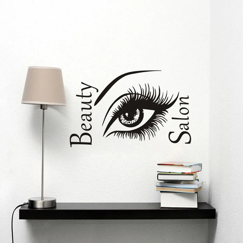DCTOP Beautiful Eyes With Long Eyelashes Wall Sticker Beauty Salon