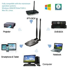 Adaptateur WiFi sans fil déverrouillage de mot de passe Internet longue portée double antenne Wifi décodeur adaptateur Wifi USB