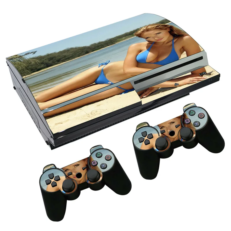 Кожа Наклейка для PS3 Fat playstation 3 консоль и контроллеры для PS3 Skins Наклейка Виниловая пленка-сексуальная леди женщина