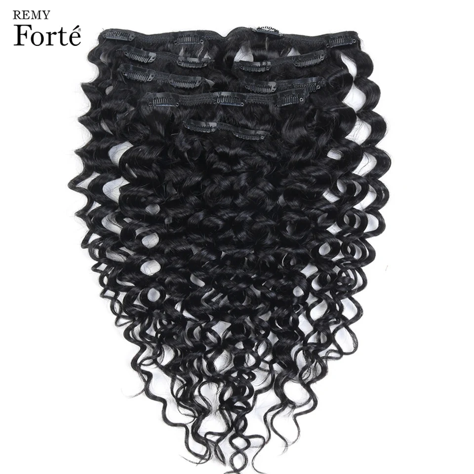 

Remy Forte Clip In Human Hair Extensions Kinky Curly Hair 7 Pcs Clip-In Full Head 10-24 Inch Kinky Curly Clip Ins Hair Clip