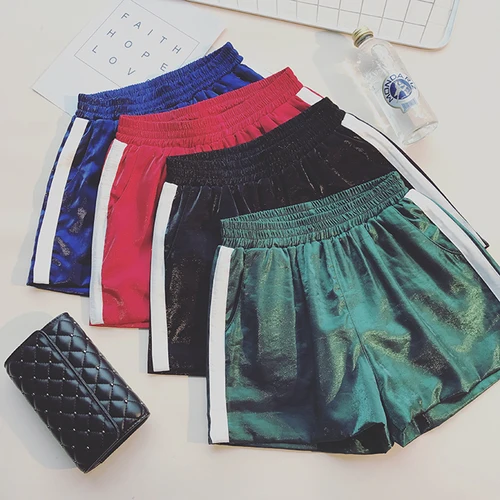 black and red striped shorts