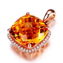 GVBORI 3ct Природный Топаз 18 К золото природных алмазов Для женщин кулон с сертификатом роскошный подарок леди