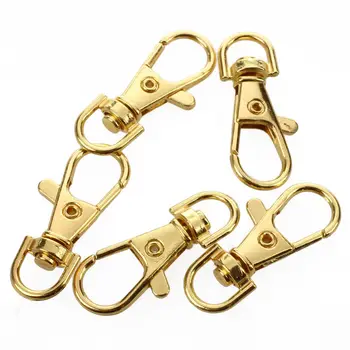 

DCOS Gold Tone Metal Handbag Strap Ornament Swivel Snap Hook 5 Pcs