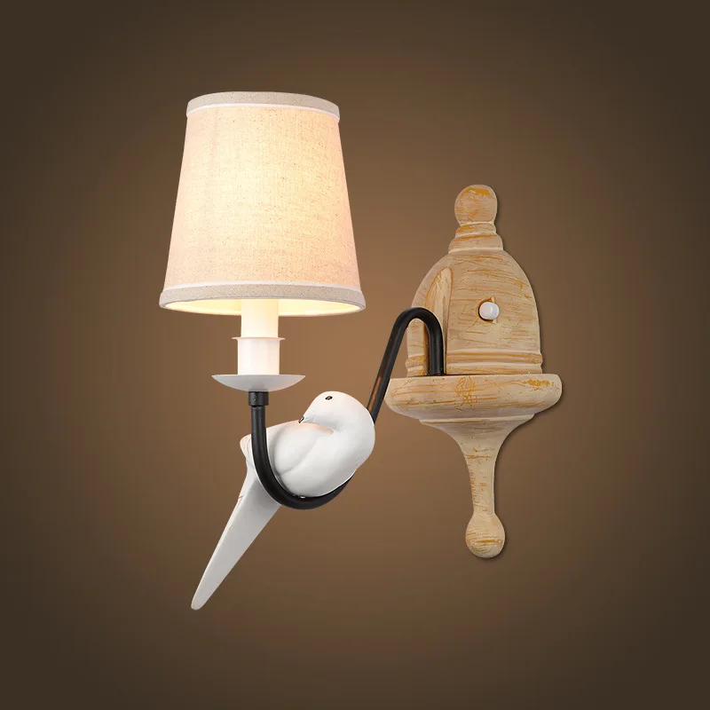 

TUDA 2017 American Iron Wall Lamp Nordic Corridor Retro Style Rural Style Small Bird LED wall Lamp for Bedroom