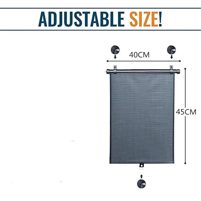 Солнцезащитные козырьки для бокового окна автомобиля, 2 шт. в упаковке, универсальные рольставни для защиты детей, домашних животных и пассажиров на заднем сиденье от вредного воздействия