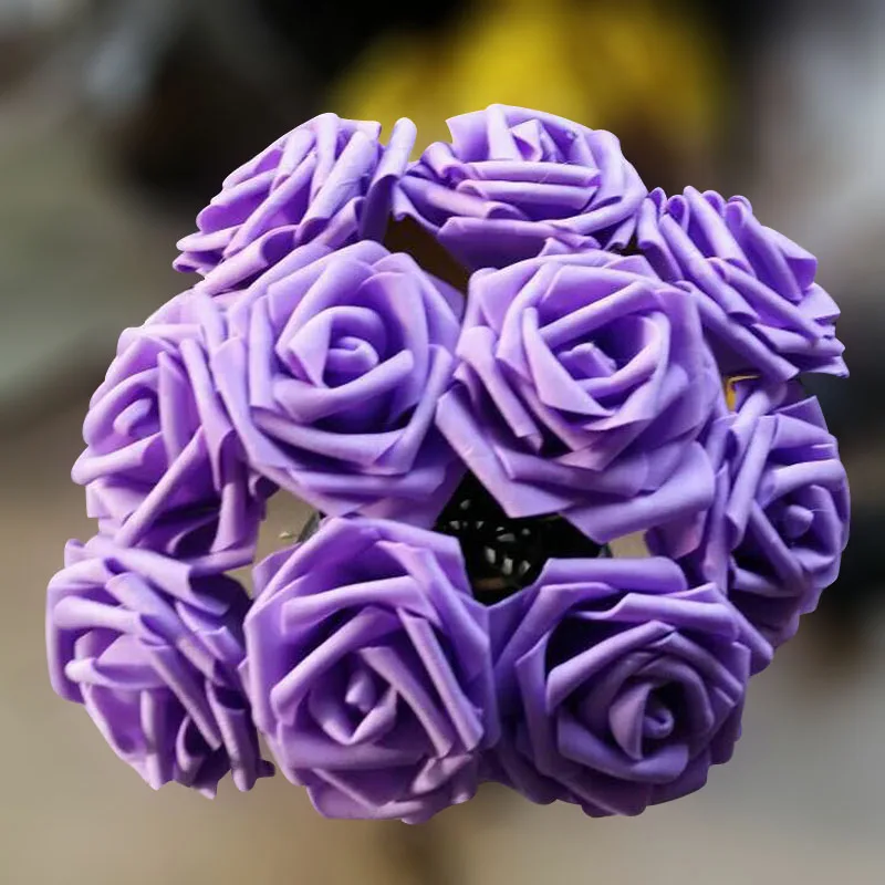 

10PCS/lot PE DIY Simulation Bouquet Bride Holding Flowers Mini Rose Artificial Flower Artifical Foam Wedding Home Decoration