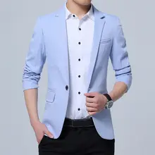 Мужской модный стильный пиджак на одной пуговице, приталенный костюм, пиджак для саморазвития, деловые мужские блейзеры, пальто 3Y18